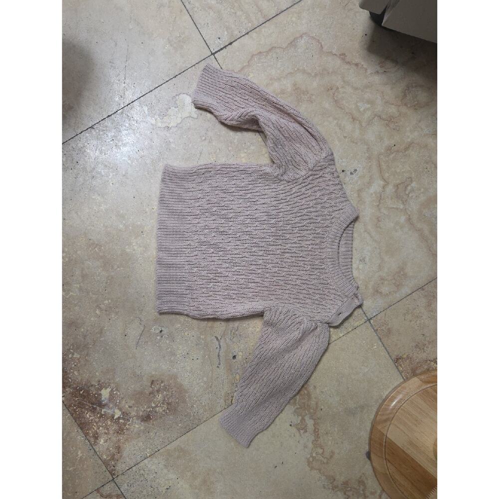 Jessica Simpson Dusty Rose Cable Knit Crew Sweater Sz 12 Month [0131]